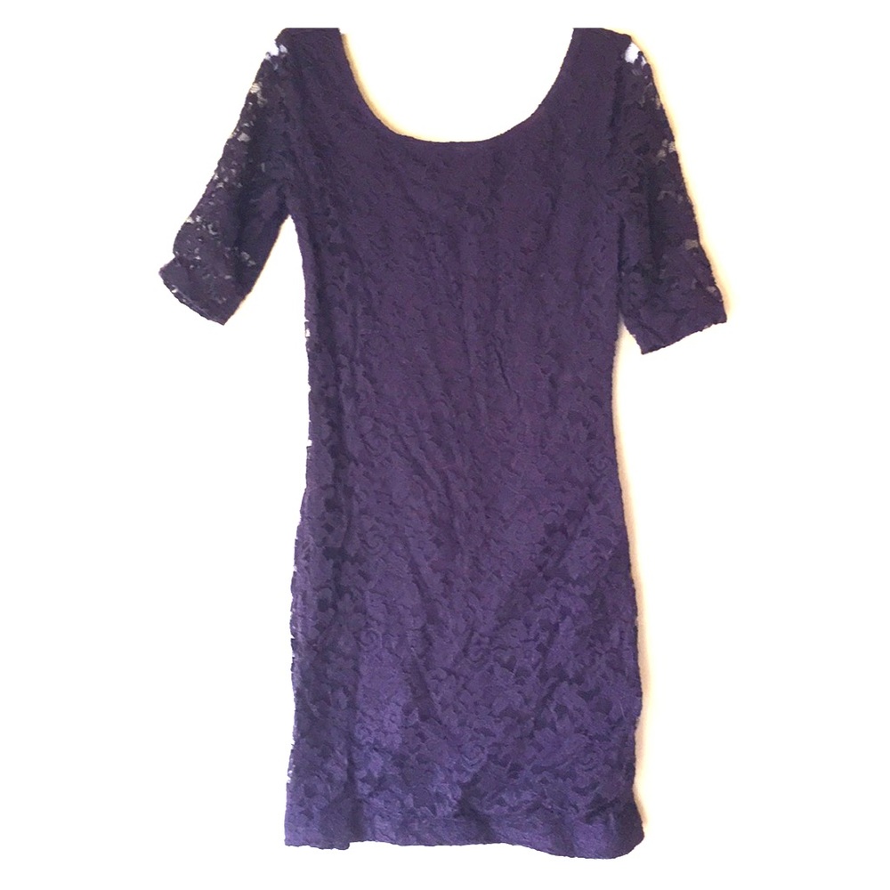 Purple Floral Nylon Dress